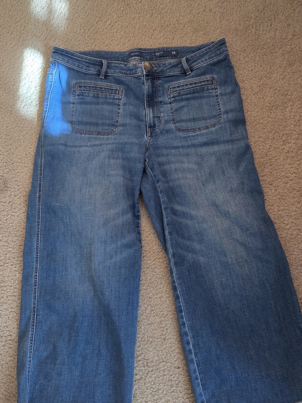 J. Jill Mid-Blue Flare Wide-Leg Jeans